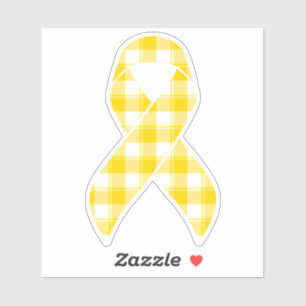 Childhood Cancer Awareness Plaid Gold Ribbon
