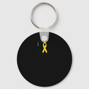 Childhood Cancer Awareness Pocket Yellow Ribbon  Keychain