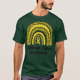 Childhood Cancer Awareness Rainbow Leopard Ribbon T-Shirt