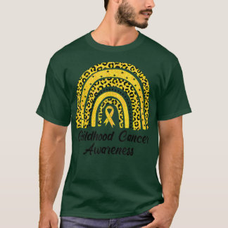 Childhood Cancer Awareness Rainbow Leopard Ribbon T-Shirt