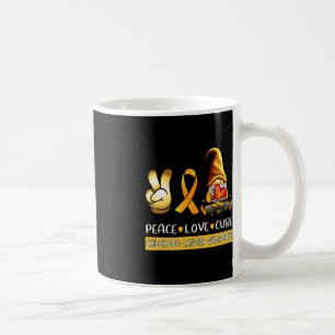 Childhood Cancer Awareness Ribbon Peace Love Cure Coffee Mug