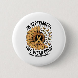 Childhood Cancer Awareness Ribbon With Butterflie 2 Inch Round Button