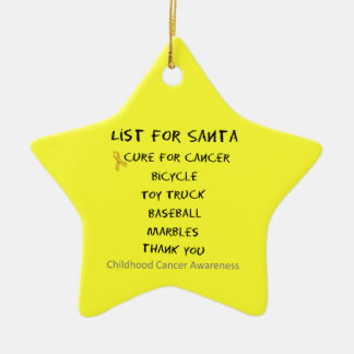 Childhood Cancer Awareness Santa List Boys Ceramic Ornament