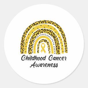 Childhood Cancer Awareness Shirt Rainbow Leopard R Classic Round Sticker