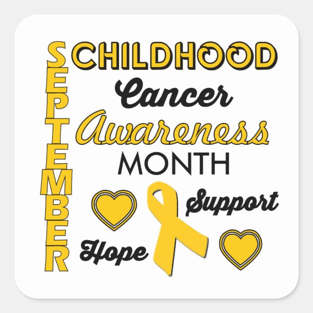 Childhood Cancer Awareness Square Sticker (Front)