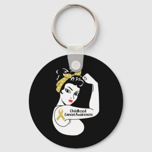 Childhood Cancer Awareness Strong Women Keychain