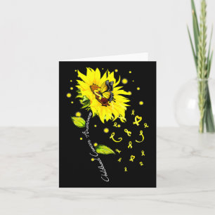 Childhood Cancer Awareness Sunflower Butterfly Gol Card