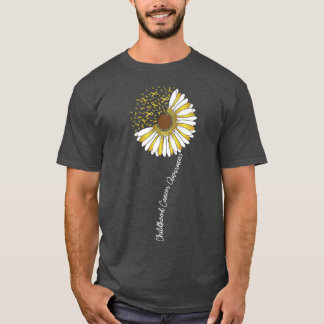 Childhood Cancer Awareness Sunflower Gold Ribbon14 T-Shirt