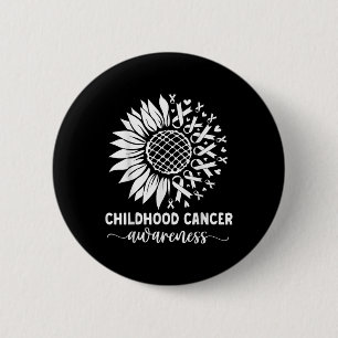 Childhood Cancer Awareness Sunflower Yellow Childh 2 Inch Round Button