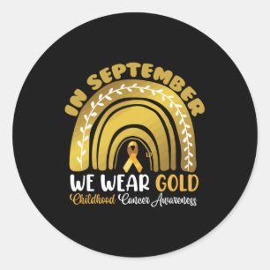 Childhood Cancer Awareness Support Ribbon Heart  Classic Round Sticker