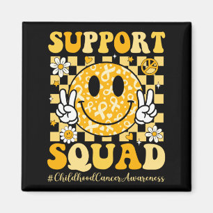 Childhood Cancer Awareness Support Squad Gold Magnet