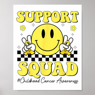 Childhood Cancer Awareness Support Squad Gold Ribb Poster