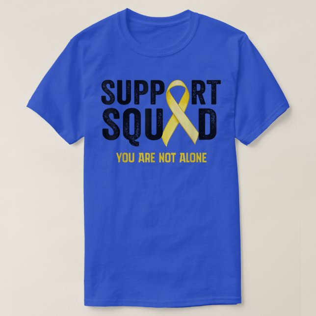 Childhood Cancer Awareness Support Squad Gold Ribb T-Shirt (Design Front)