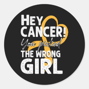 Childhood Cancer Awareness Survivor Wrong Kid Gir Classic Round Sticker