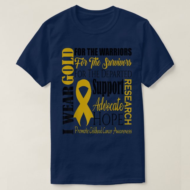Childhood Cancer Awareness T Shirt Gold for a Chil (Design Front)