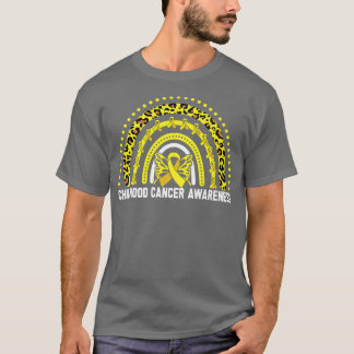 Childhood Cancer Awareness Tee Rainbow Leopard Rib