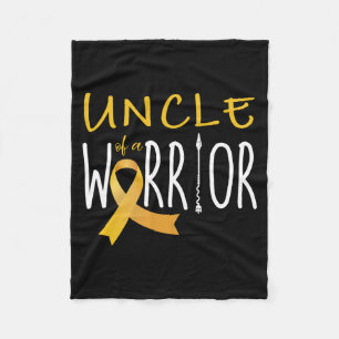 Childhood Cancer Awareness Uncle Of A Warrior Fleece Blanket