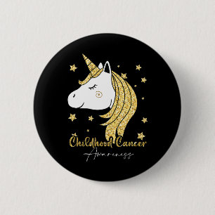 Childhood Cancer Awareness Unicorn Ribbon Twinkle 2 Inch Round Button