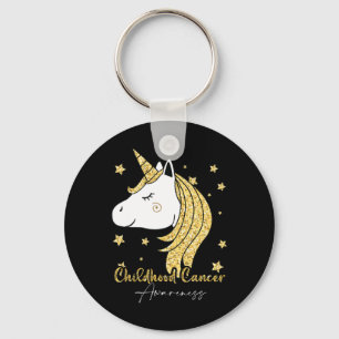 Childhood Cancer Awareness Unicorn Ribbon Twinkle Keychain