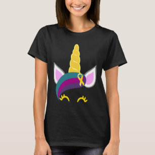 Childhood Cancer Awareness Unicorn Yellow Ribbon T-Shirt