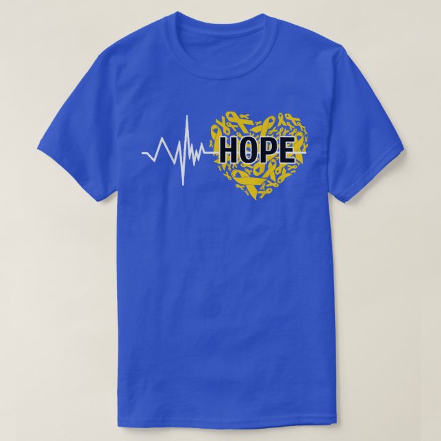Childhood Cancer Awareness Warrior Cure Ribbon Hea T-Shirt (Design Front)