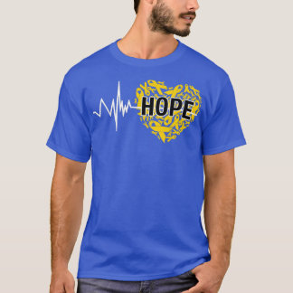 Childhood Cancer Awareness Warrior Cure Ribbon Hea T-Shirt