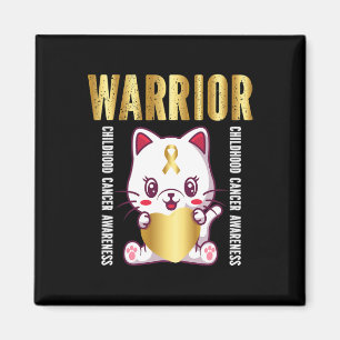 childhood cancer awareness warrior cute cat  magnet