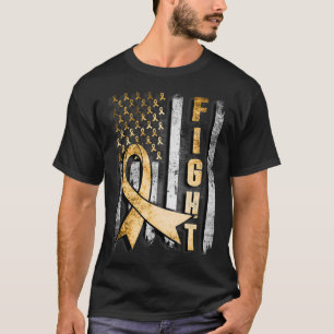 Childhood Cancer Awareness Warrior US Flag  T-Shirt