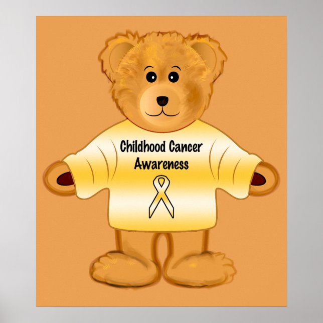 Childhood Cancer Awareness with Teddy Bear Poster (Front)