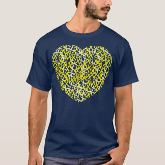 Childhood Cancer Awareness Yellow Ribbon Heart Gif T-Shirt