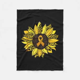 Childhood Cancer Awareness Yellow Sunflower Gold R Fleece Blanket