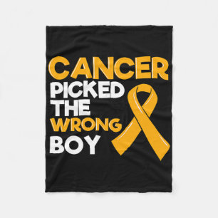 Childhood Cancer Boy Ribbon Tumour Pediatrician Ch Fleece Blanket