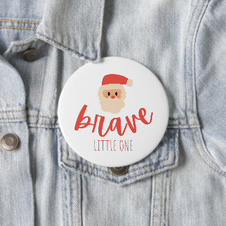 childhood cancer brave Christmas Santa  4 Inch Round Button