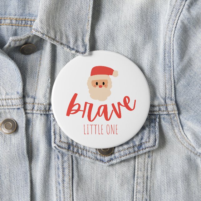 childhood cancer brave Christmas Santa  4 Inch Round Button (In Situ)