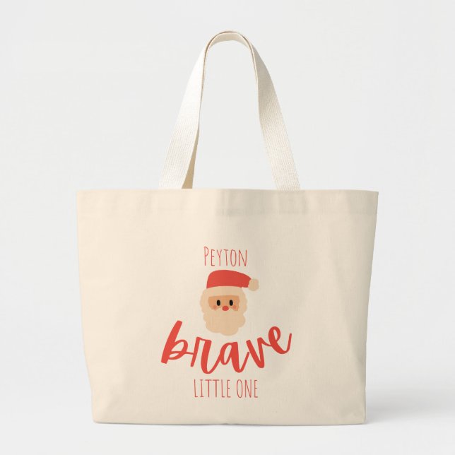 childhood cancer brave Custom Christmas Santa  Large Tote Bag (Front)