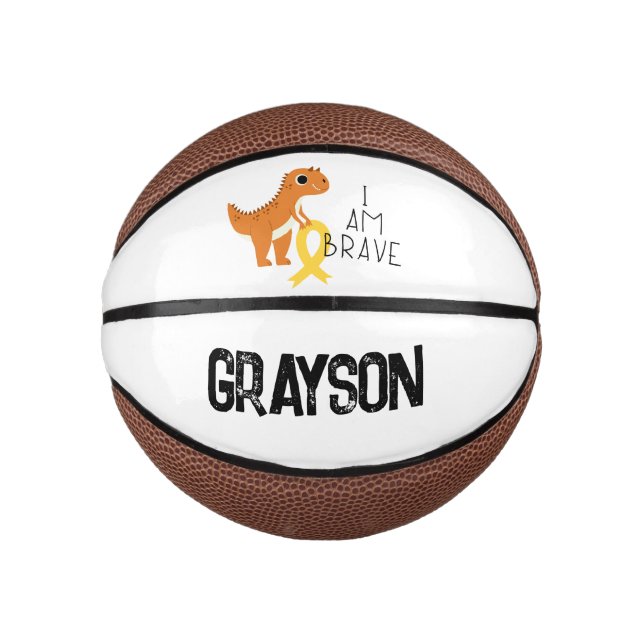 childhood cancer. brave. custom name Basketball (Front)