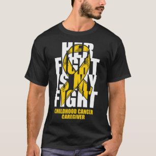 Childhood Cancer Caregiver Month Gold Ribbon Her F T-Shirt