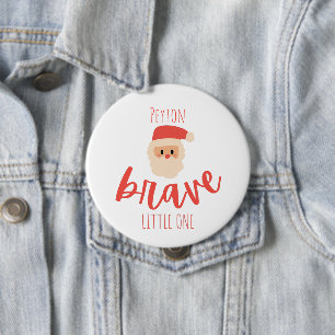 childhood cancer Custom brave Christmas Santa 4 Inch Round Button