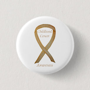 Childhood Cancer Custom Gold Awareness Ribbon Pins