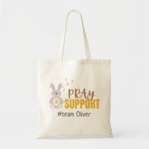 childhood cancer. Custom pray support Totes Bags