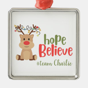 childhood cancer. Custom #team name Ornament