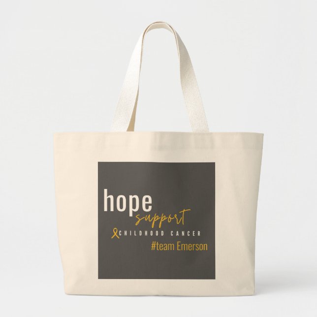 childhood cancer Custom #team name Totes & Bags (Front)