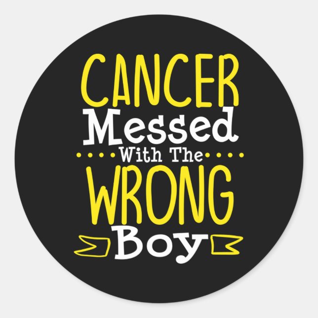 Childhood Cancer DIPG Awareness Messed With The Wr Classic Round Sticker (Front)