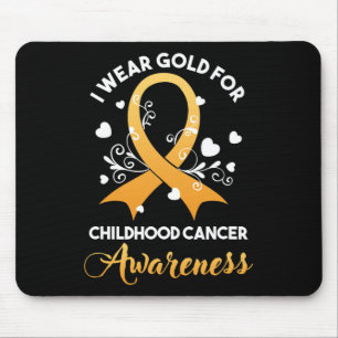 Childhood Cancer Fighter Awareness Month Wear Gold Mouse Pad
