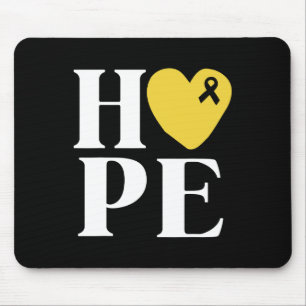 Childhood Cancer Fighter Hope Gold Ribbon Awarene Mouse Pad