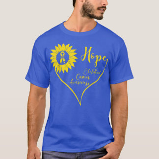 Childhood Cancer Fighter Hope Sunflower Ribbon Awa T-Shirt
