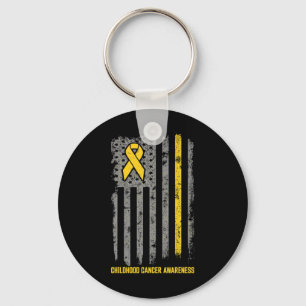 Childhood Cancer Flag Childhood Cancer Awareness Keychain