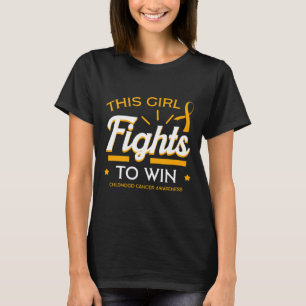 Childhood Cancer Girl Fight Ribbon Medulloblastoma T-Shirt