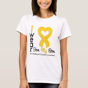 Childhood Cancer Gold Heart Ribbon For My Son T-Shirt