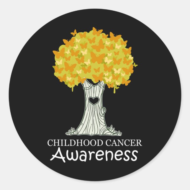 Childhood Cancer Gold Ribbon Awareness Month  Classic Round Sticker (Front)
